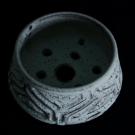 《size M》根本峻吾 作品【  S.N POT type.cylinder - low -「 月光ノ鐵」4号 】笠間焼 植木鉢 [No.91]