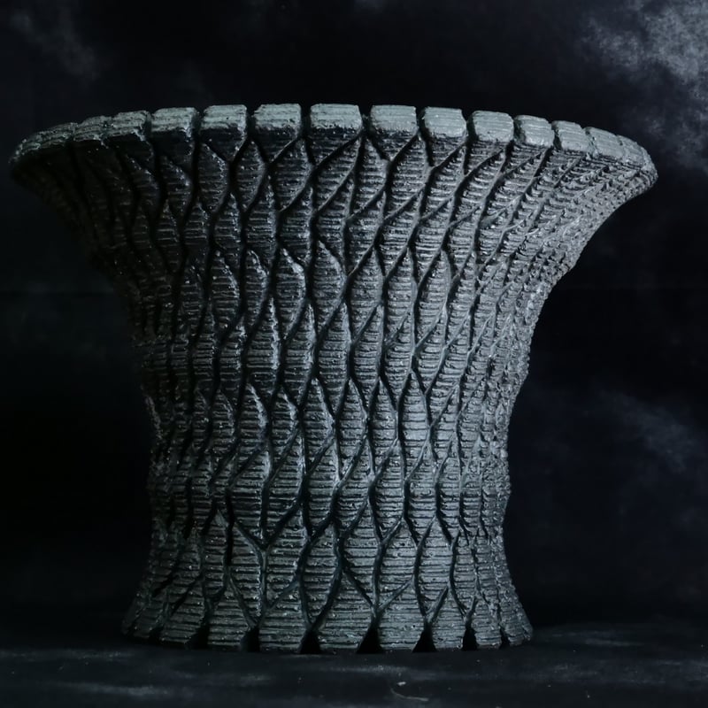 沖誠 作品【 Bark / upper spread ver.2 / 3号 】笠間焼 植木鉢