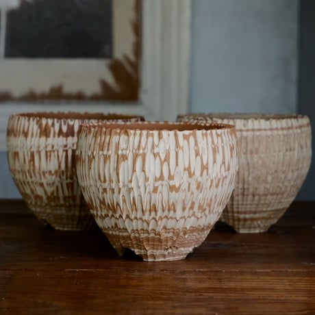 根本峻吾 作品【 S.N.Pot '' Jupiter - crater type " 4号 】笠間焼 植木鉢