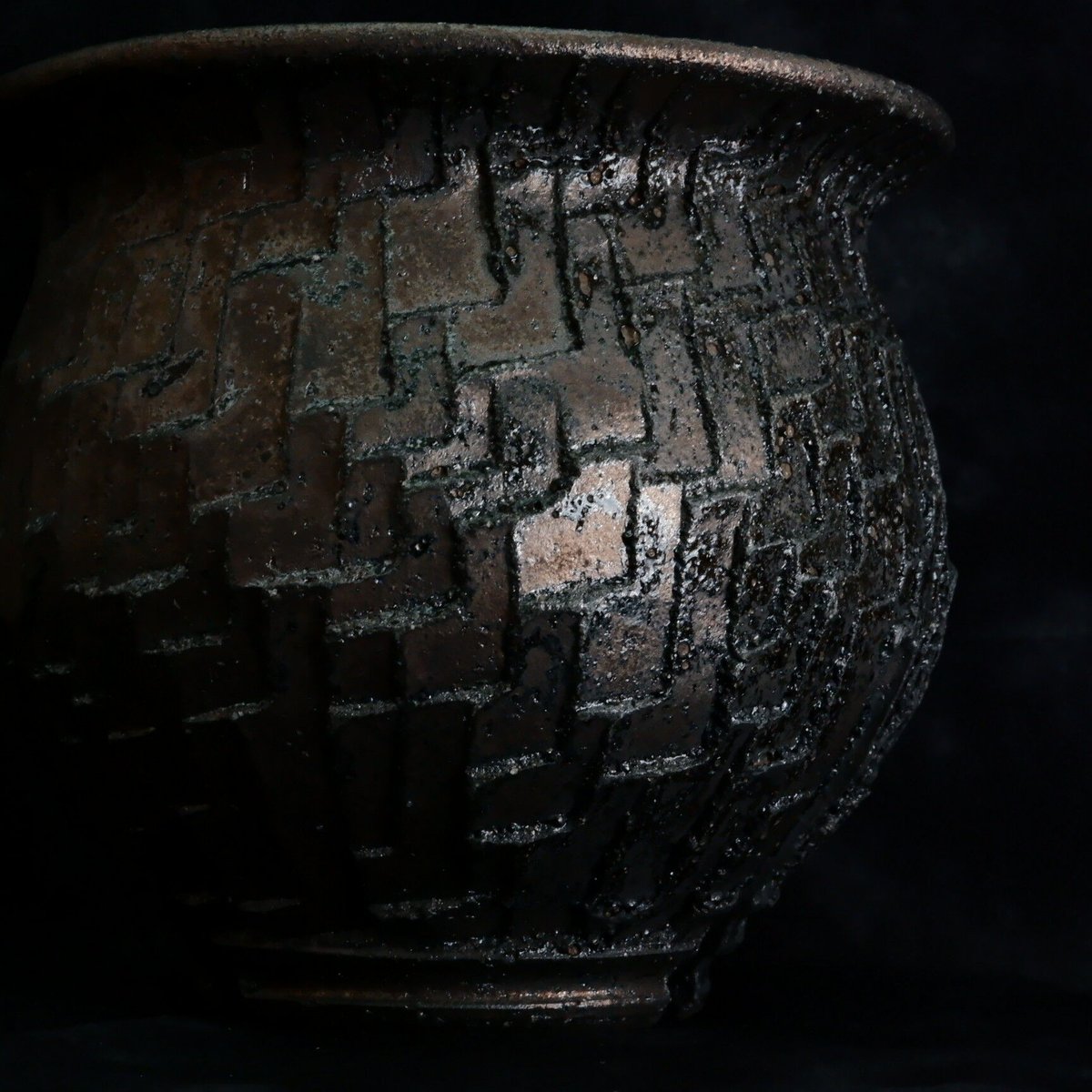 沼野 秀章 \"Black Wrap\"　笠間焼 陶器鉢 fit=scale-down,w=1200
