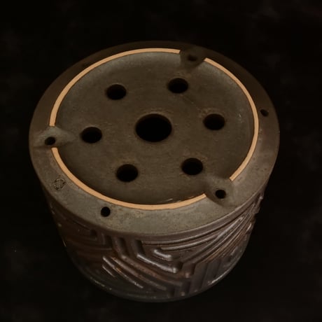 《size L》根本峻吾 作品【 S.N.POT type. normal 「 鐡 - kurogane - 」5号 】笠間焼 植木鉢 [No.8]