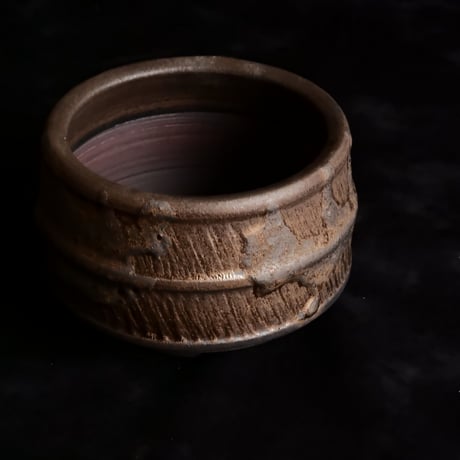 磯部祐介 作品【  瓦 - kawara -  "金剛 飛び鉋 ver. " 2.5号 】笠間焼 植木鉢［No.2］