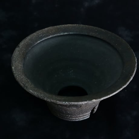 沼野秀章 作品【 black wrap 】4号 笠間焼 植木鉢 ［ No.58］