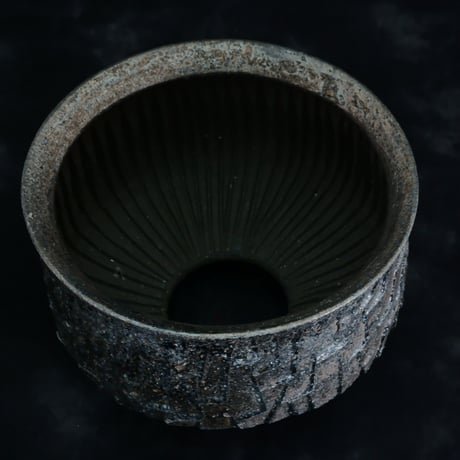 沼野秀章 作品【 Black Wrap 】3.5号 笠間焼 植木鉢 ［ No.129］