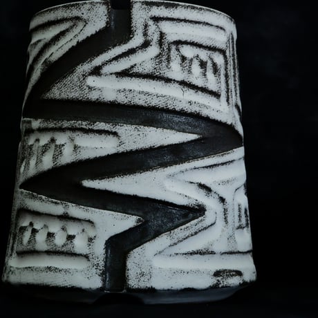 《size S》根本峻吾 作品【  S.N POT type.tall「 月光ノ雷電 」3号 】笠間焼 植木鉢 [No.104]