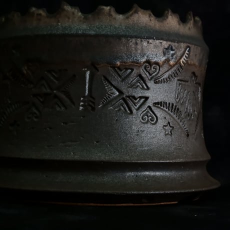 《size L》根本峻吾 作品【  S.N POT type.cylinder「 刻印 - kokuin - 」5号 】笠間焼 植木鉢 [No.150]