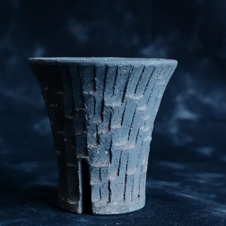 沼野秀章 作品【 Black Wrap 】2.5号 笠間焼 植木鉢 ［ No.154］