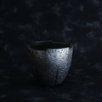 沖誠 作品【 Rivet - 燻銀彩 - / ラウンド型  / 3号 】笠間焼 植木鉢 【No.115】