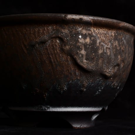 磯部祐介 作品【  円 - en -  "金剛 飛び鉋 浅鉢ver. " 4号 】笠間焼 植木鉢［No.4］