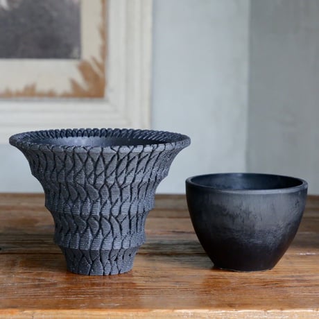沖誠 作品【  Bark  " シリンダー型 " 4号 】 笠間焼 植木鉢