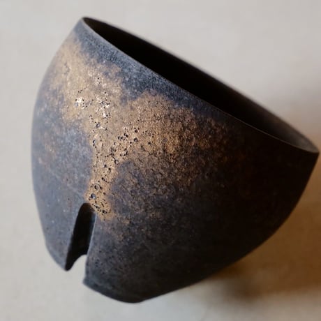沼野秀章 作品【 black wrap 】2.5号 笠間焼 植木鉢 ［ No.27 ］
