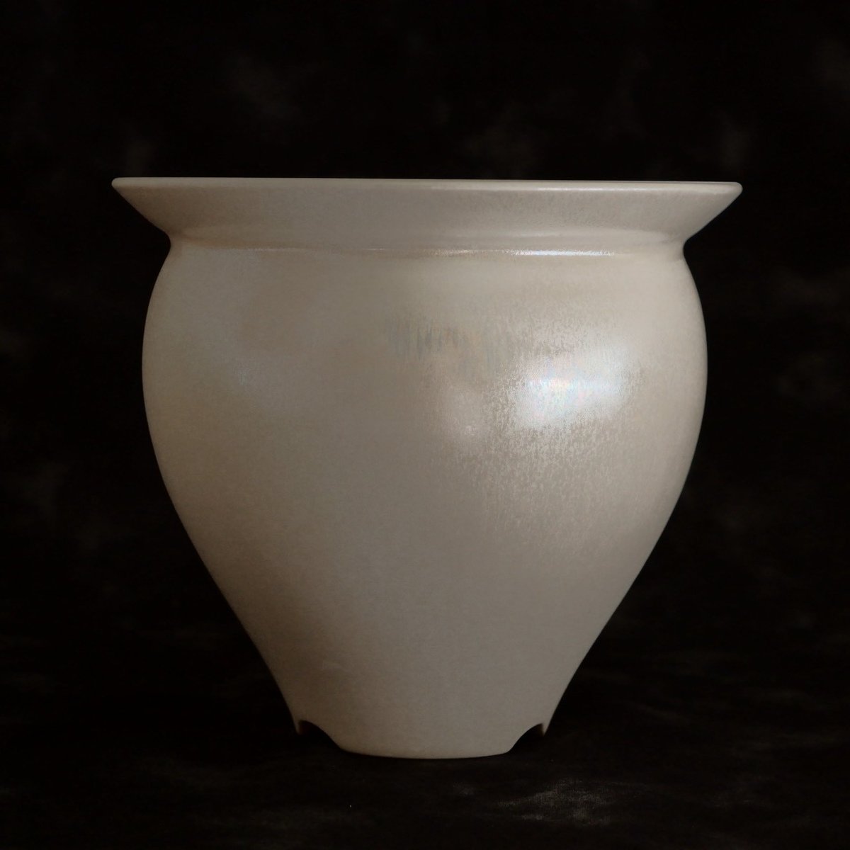 坂本新 作品 【 LUSTER - 真珠 - 】 4号 笠間焼 植木鉢 ［ No.24 ］