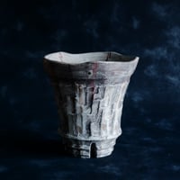 沼野秀章 作品【 black wrap 4号 】笠間焼 植木鉢 13 | 陶賊 -TOUZO