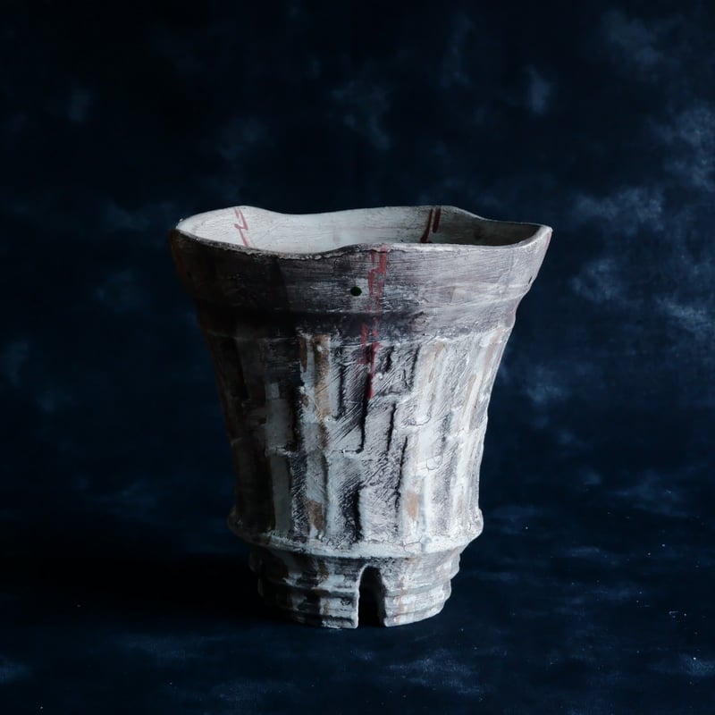 野秀章作「刻ム音」3.5号植木鉢笠間焼 沼野秀章 作品【 刻ム音 】3.5号 笠間焼 植木鉢 ［ No.27］ | 陶賊