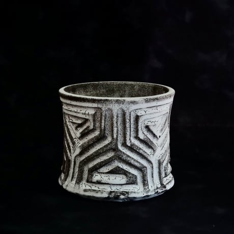 《size M》根本峻吾 作品【  S.N POT type.slim「 月光ノ鐵」4号 】笠間焼 植木鉢 [No.152]