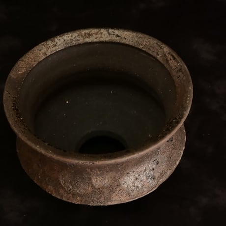 沼野秀章 作品【 Black Wrap 】3.5号 笠間焼 植木鉢 ［ No.8］