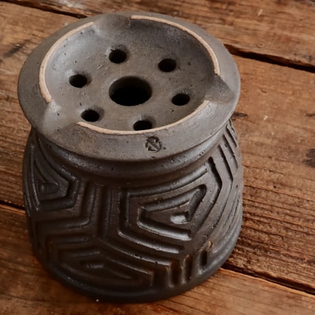 《size L》根本峻吾 作品【 S.N.POT type.bowl 「 鐡 - kurogane - 」5号 】笠間焼 植木鉢 [No.2]