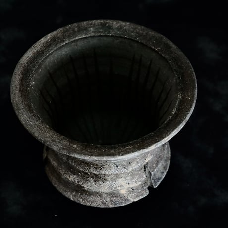 沼野秀章 作品 【 black wrap 】 3.5号 笠間焼 植木鉢 ［ No.92］