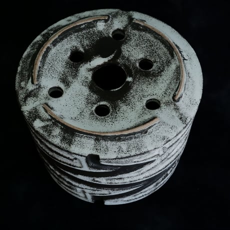 《size M》根本峻吾 作品【  S.N POT type.cylinder「 月光ノ雷電 」4号 】笠間焼 植木鉢 [No.102]