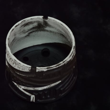 《size M》根本峻吾 作品【  S.N POT type.cylinder「 月蝕雷電 」4号 】笠間焼 植木鉢 [No.150]