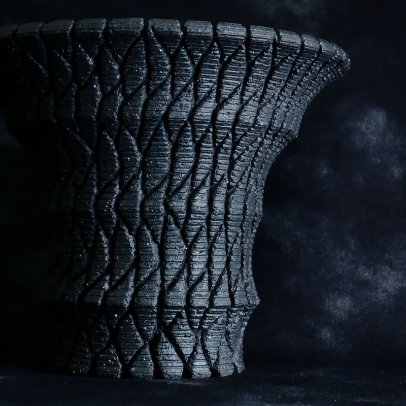 沖誠 作品【 Bark / upper spread / 3号 】笠間焼 植木鉢 【No.11