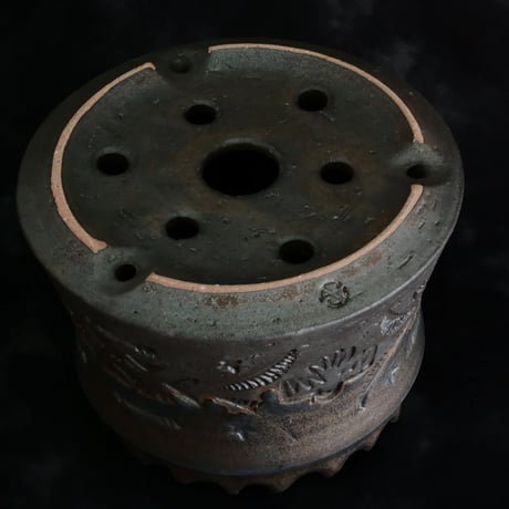 《size M》根本峻吾 作品【  S.N POT type.cylinder「 刻印 - kokuin - 」4号 】笠間焼 植木鉢 [No.149]