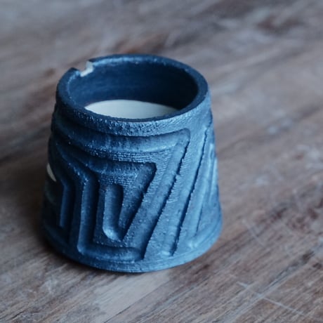 《size XS》根本峻吾 作品【 S.N.POT type. normal 「 雷電 」2号 】笠間焼 植木鉢［R-2］