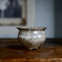 坂本新 作品【 LUSTER OVERGLAZE  - 灰虹彩 -  gray moonstone  】 笠間焼 植木鉢