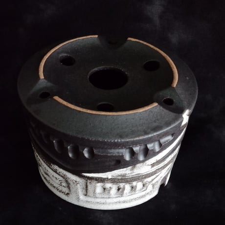 《size S》根本峻吾 作品【  S.N POT type.cylinder「 月蝕雷電 」3号 】笠間焼 植木鉢 [No.146]