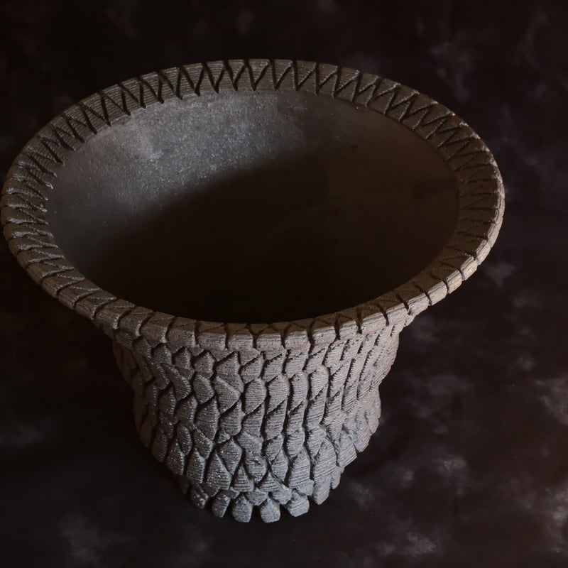 沖誠 Bark 大鉢》沖誠 作品【 Bark / シリンダー型 / 6号 】笠間焼 植木鉢 [No.1]
