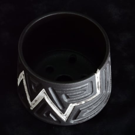 《size M》根本峻吾 作品【  S.N POT type.cylinder「 迅雷 」4号 】笠間焼 植木鉢 [No.107]