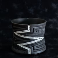 根本峻吾 作品【 S.N POT type.slim「 雷電 - raiden - 」4.5号 】笠間焼 植木鉢 [No.28]