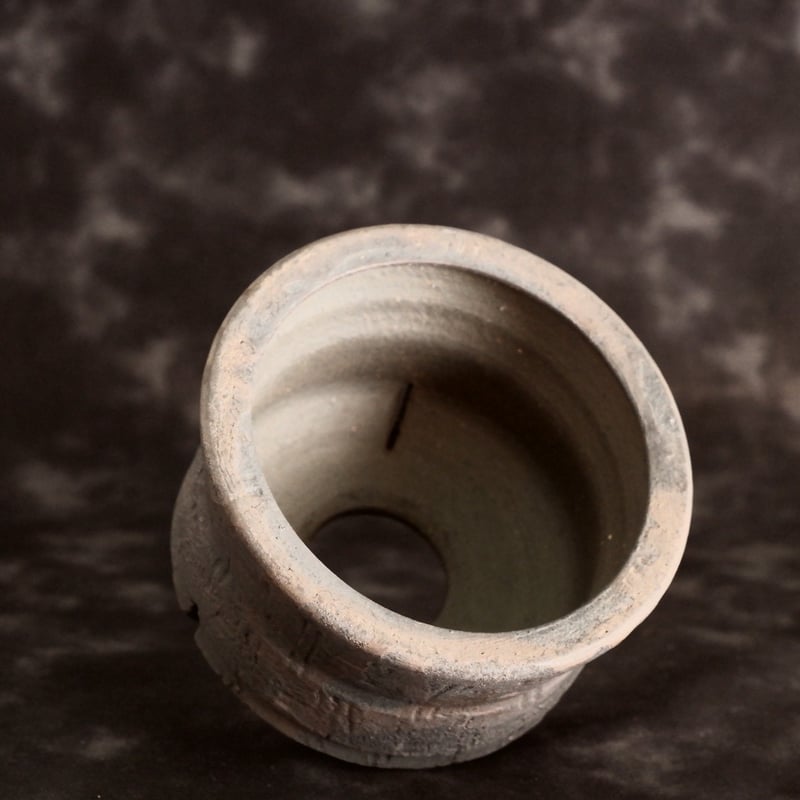 沼野秀章 作品 【 black wrap 】 3号 笠間焼 植木鉢 ［ No.5 ］ | 陶