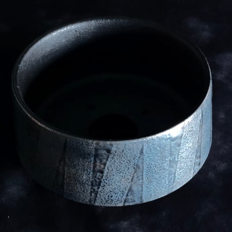 《Restock》沖誠 作品【 Smoke Silver / shallow / 4号 】植木鉢