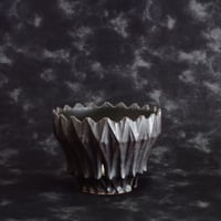 中野明彦 作品【 KIRIKO / black / 4号 】笠間焼 植木鉢 [No.164]