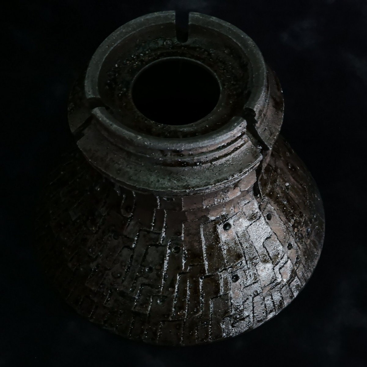 沼野秀章 作品【 Black Wrap 】5号 笠間焼 植木鉢 ［ No.138］ | 陶賊