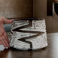 根本峻吾 作品【 S.N POT type.cylinder「 雷電 / 月光」5号 】笠間焼 植木鉢 [No.71]