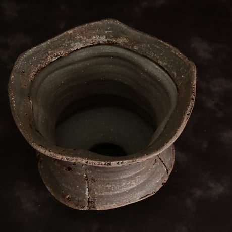 沼野秀章 作品【 Black Wrap 】4号 笠間焼 植木鉢 ［ No.10］