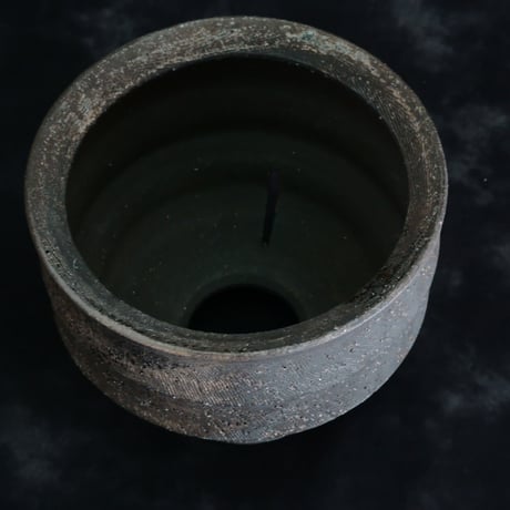 沼野秀章 作品【 Black Wrap 】3.5号 笠間焼 植木鉢 ［ No.132］