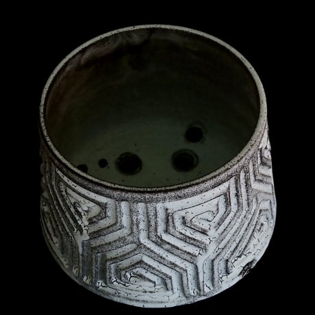 《size L》根本峻吾 作品【  S.N POT type.cylinder「 月光ノ鐵」5号 】笠間焼 植木鉢 [No.155]