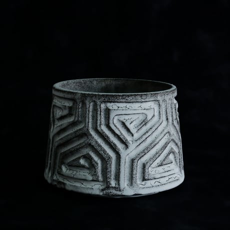 《size M》根本峻吾 作品【  S.N POT type.cylinder「 月光ノ鐵」4号 】笠間焼 植木鉢 [No.92]