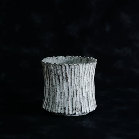 《size S》根本峻吾 作品【  S.N POT type.slim「 月光ノ爪牙」3号 】笠間焼 植木鉢 [No.87]
