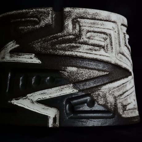 《size M》根本峻吾 作品【  S.N POT type.cylinder「 月蝕雷電 」4号 】笠間焼 植木鉢 [No.149]