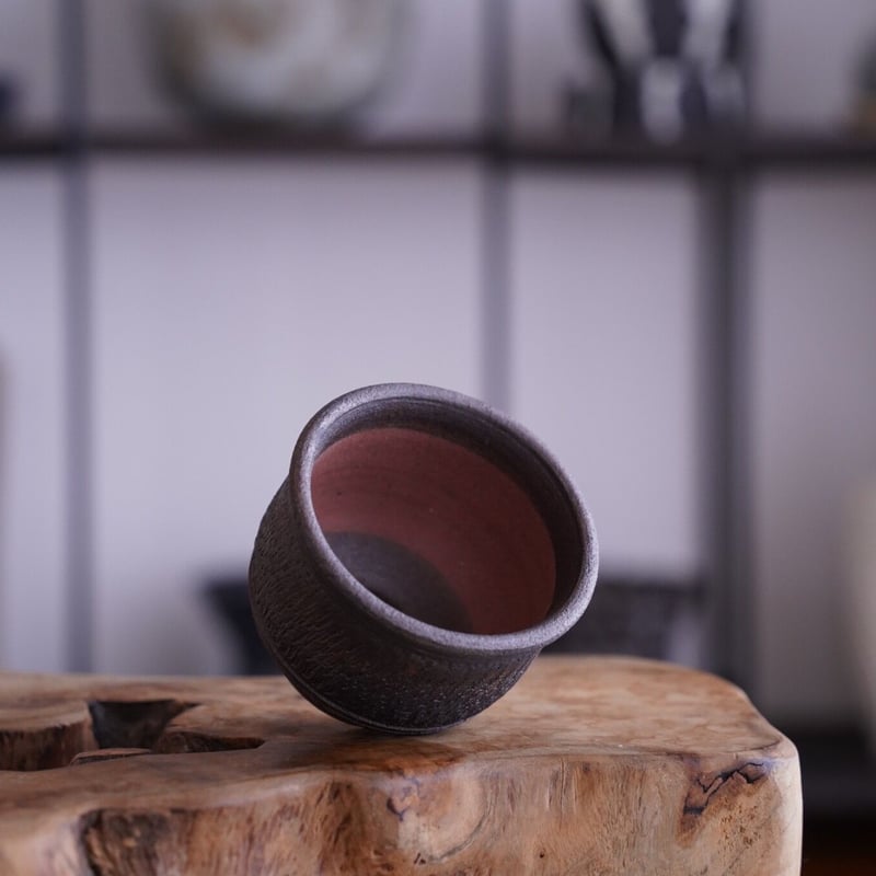 與那嶺大輔 作 【 琉球飛び鉋 / 3号 / S 】やちむん 植木鉢 ［No.01