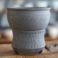 與那嶺大輔 作 【 琉球飛び鉋 / 4号  / tall  】植木鉢 ［No.10］