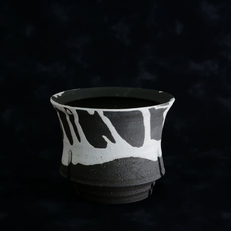 沼野秀章 作品【 black wrap 】3号 笠間焼 植木鉢 ［ No.61］