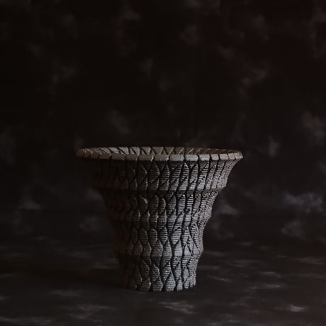 沖誠 作品【 Bark / シリンダー型  / 3号 】笠間焼 植木鉢 [No.6]