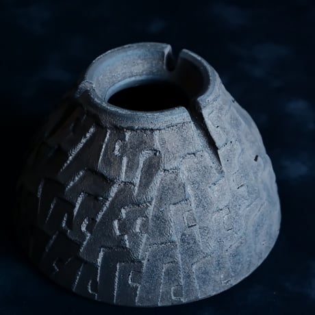 沼野秀章 作品【 Black Wrap 】3.5号 笠間焼 植木鉢 ［ No.151］