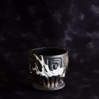 《size S》根本峻吾 作品【 S.N POT type.round「鐵 -堕天黒- 」3号 】笠間焼 植木鉢 [No.02]