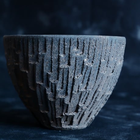 沼野秀章 作品【 Black Wrap 】3号 笠間焼 植木鉢 ［ No.149］